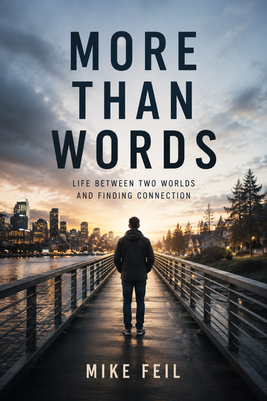 Cover of More Than Words: Life Between Two Worlds and Finding Connection by Mike Feil